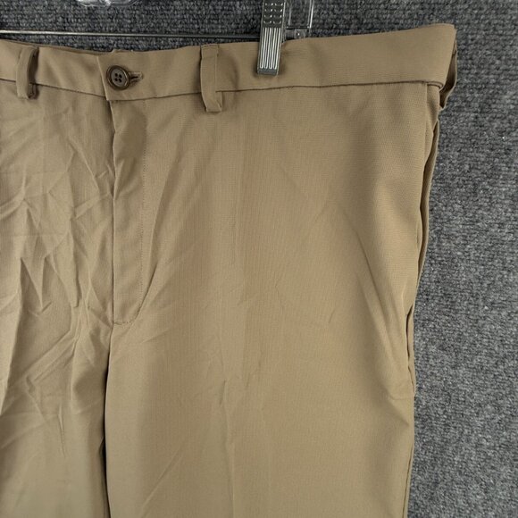NWT HAGGAR Beige Pants 42x32 Cool 18 Khaki Slacks Polyester Comfort Waist Men - Picture 3 of 15